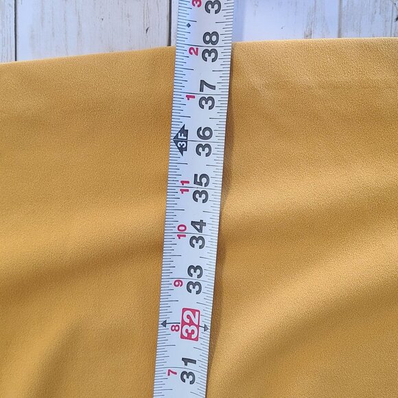 Calvin Klein Yellow A-line Dress Cinched Empire Waist NEW 14 Career Quiet Luxury - Picture 7 of 9